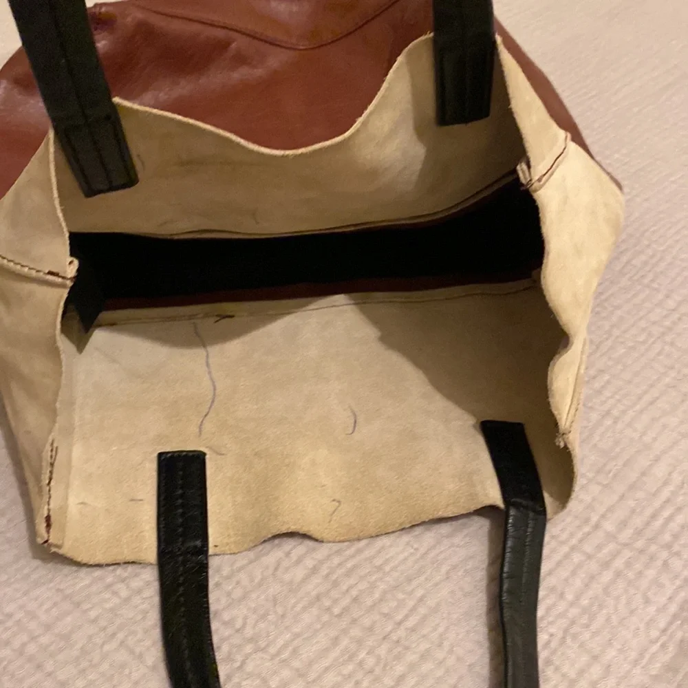 H&M color block soft tote bag .